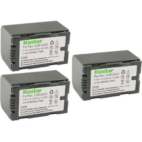 استبدال بطارية Kastar 3 عبوات CGR-D16 لكاميرا باناسونيك PV-GS15، PV-GS16، PV-BP8، PV-D401، PV-VM202، DZ-MX5000، VDR-M10، VDR-M20، AJ-PCS060G (القرص الصلب المحمول) in Kuwait