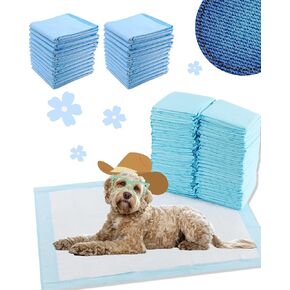 Dog and Puppy Pet Pee Training Pads with Odor-Eliminating Leak-Proof Quick-Dry Design, Potty Training, Super Absorbency, X-Large Size, 35.4 x 23.6 Inches, Pack of 20, Blue & White