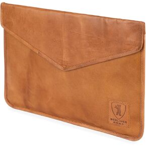 Berliner Bags Vintage Leather Laptop Sleeve, Computer Case Notebook Cover - Brown (15.6 Inch)