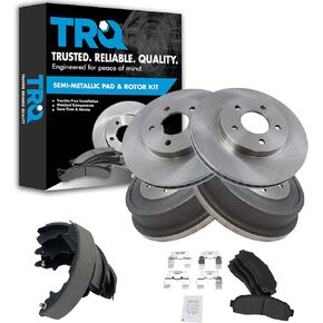 Front Brake Rotor & Posi Metallic Pad Rear Drum & Shoe Kit for Chevy