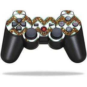 MightySkins Skin Compatible with Sony Playstation 3 PS3 Controller – Glitzy Chevron | Protective, Durable, and Unique Vinyl wrap Cover | Easy to Apply, Remove, and Change Styles | Made in The USA