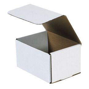 Aviditi White Corrugated Cardboard Mailing Boxes, 6 1/2 x 4 7/8 x 3 3/4 Inches, Pack of 50, Crush-Proof, For Shipping, Mailing and Storing