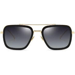 Dollger Tony Stark Glasses Clear Lens Non Prescription Classic Metal Frame Eyewear for Men Women
