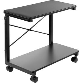 VIVO Mobile Adjustable PC Cart with Storage, Premium CPU Holder, Fits Oversized Gaming PC’s, Printers, and More, Computer Tower Floor Stand with Wheels, Black, CART-PC03P