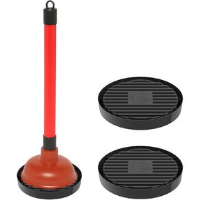 2Pcs Plunger Tray - Plunger Mat Made for Toilet and Sink Plungers - Plunger Holder Catches Drips - Wicks Water from Plunger and Dries Quickly, Easy to Clean (Black) in Kuwait