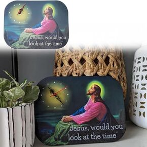Jesus Wall Clock, Funny Wall Clock Jesus, Jesus Would You Look at The Time Funny Gift, Jesus Christ Look at The Time Clock, Religious Wall Decoration Xmas Gift for Bedroom Christian Home Decor in Saudi Arabia