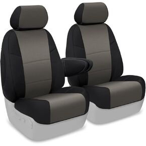 Coverking Custom Fit Front 50/50 Bucket Seat Cover for Select Honda Element Models - Neosupreme Solid (Black)