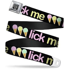 Buckle-Down Unisex-Adult's Seatbelt Belt Ice Cream Quote Kids, Multicolor