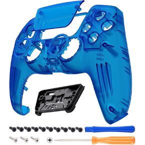 eXtremeRate Luna Redesigned Clear Front Shell Touchpad Compatible with ps5 Controller BDM-010 020 030 040 050, DIY Replacement Faceplate Custom Touch Pad Cover Compatible with ps5 Controller