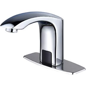 HALO Automatic Commercial Sensor Grifo Touchless Bathroom Faucet with Hole Cover Deck Plate Motion Activated Hands Free Vessel Sink Robinet Brushed Nickel