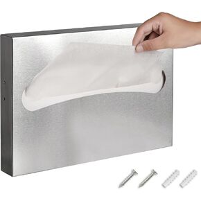 Toilet Seat Cover Dispenser,Commercial Stainless Steel Brushed Toilet Seat Cover Holder for Disposable Toilet Seat Covers Wall Mount for Bathroom Restroom