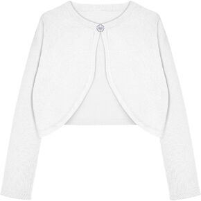 Arshiner Girls Open Front Shrug Cardigan Kids Children Knit Long Sleeve Bolero with Button Closure