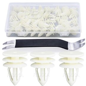 Rexka 31pcs Door Trim Panel Retainer Clips 15076791 Compatible with GM Ford Edge GMC Envoy Chevy Chevrolet Trailblazer Suburban Silverado Fiesta Lincoln MKS MKT MKX- Auto Trim Panel Body Remover