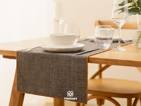 مفرش طاولة كريمي من فيتاليزارت، مفارش طاولة بوهو ريفية منسوجة مقاس 35.56 × 72 بوصة لغرفة الطعام، المزرعة، ديكور المطبخ، المنزل في الهواء الطلق، ديكورات حفلات الزفاف، بيج مع حافة ذهبية in Kuwait