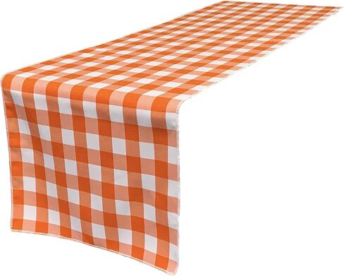 مفرش طاولة من القماش القطني ذو الجوانب المزدوجة من LA Linen مقاس 14 × 108 بوصة، باللون الأخضر والأبيض in Kuwait