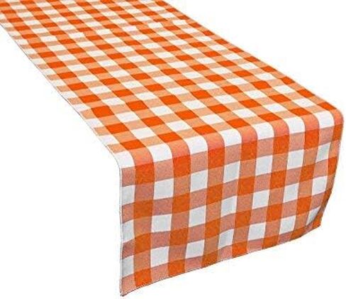 مفرش طاولة من القماش القطني ذو الجوانب المزدوجة من LA Linen مقاس 14 × 108 بوصة، باللون الأخضر والأبيض in Kuwait