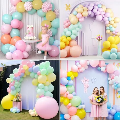 126 قطعة من بالونات باستيل من كاديا، بالونات ماكرون بأحجام مختلفة، وردي أصفر وأزرق وأخضر وأرجواني، بالونات هيليوم لاتكس لأعياد الميلاد، وحفلات استقبال المولود الجديد، وحفلات الزفاف، وحفلات قوس قزح، ومستلزمات تزيين حفلات الأقحوان in Kuwait