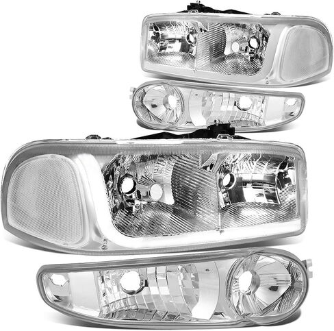 DNA MOTORING HL-LB-DAN99-CH-CL1 Chrome LED DRL Strip Headlight Bumper Lamp Replacement For 02-06 Sierra Yukon Denali in Saudi Arabia