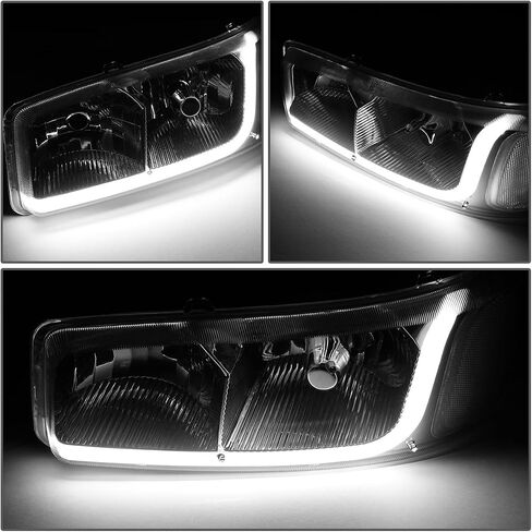 DNA MOTORING HL-LB-DAN99-CH-CL1 Chrome LED DRL Strip Headlight Bumper Lamp Replacement For 02-06 Sierra Yukon Denali in Saudi Arabia