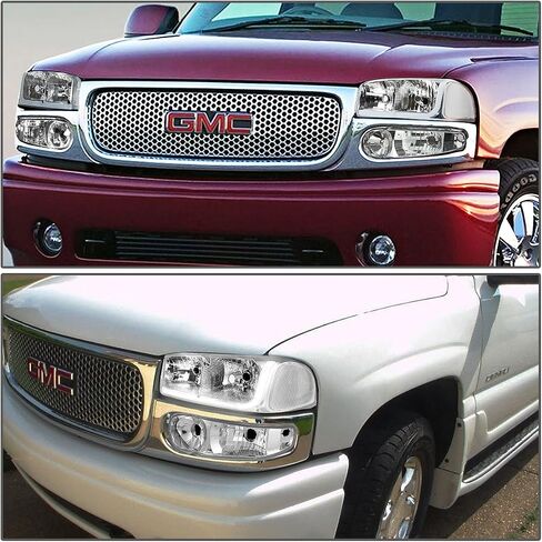 DNA MOTORING HL-LB-DAN99-CH-CL1 Chrome LED DRL Strip Headlight Bumper Lamp Replacement For 02-06 Sierra Yukon Denali in Saudi Arabia