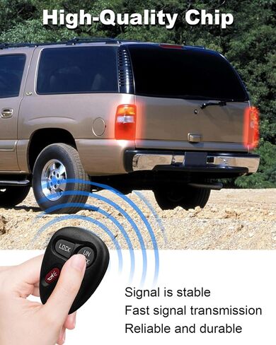 3 Button Remote Key Fob Fit for Chevy GMC Tahoe Silverado Suburban S10 Sierra Yukon Jimmy 1998 1999 2000 2001 2002 KOBUT1BT, Keyless Entry Remote Control Replace 15732803 2 Pcs in Saudi Arabia