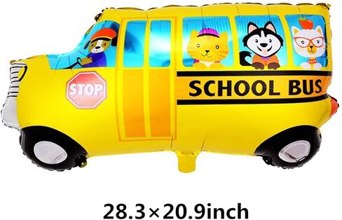 3pcs School Bus Balloons Back to School Balloons Car Foil Balloons for Welcome to School Back To School Party First Day of School Decorations in Kuwait