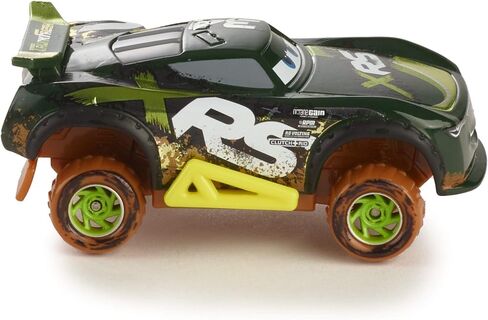 Disney Car Toys XRS Mud Racing Steve Slick Lapage Vehicle 155 Scale Die-Casts, Real Suspensions, Off-Road, Dirt-Splashed Design, All-Terrain Wheels, Ages 3 and upâ€‹ in Saudi Arabia