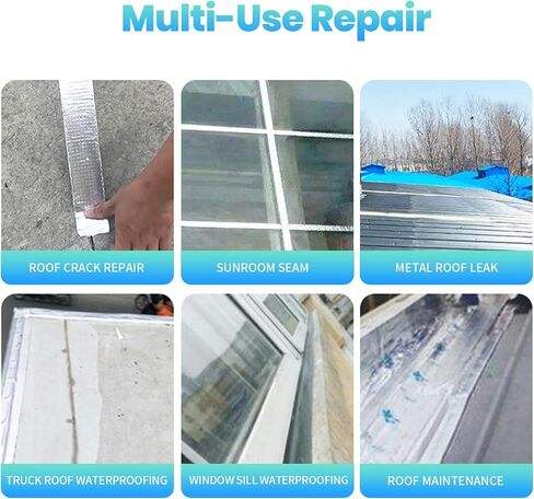 ADHES Butyl Tape Waterproof Tape, 47 mil Thick, 2 inch x 16 feet, Aluminum Foil Tape Butyl Sealant tape for RV Repair, Window, Silicone, Boat and Pipe Sealing, Glass & EDPM Rubber Roof Patching,Silver in Saudi Arabia