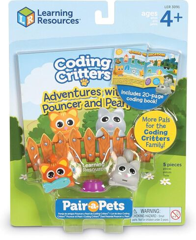 Learning Resources Coding Critters Pair-A-Pets Dogs Hunter & Scout,Screen-Free Early Coding Toy For Kids, Interactive STEM Coding Pet, 5 Pieces, Ages 4+ in Saudi Arabia