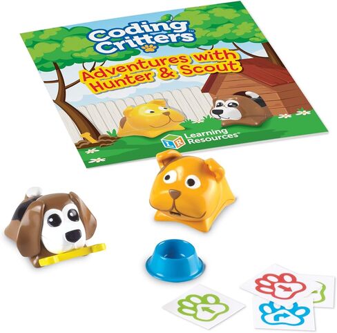 Learning Resources Coding Critters Pair-A-Pets Dogs Hunter & Scout,Screen-Free Early Coding Toy For Kids, Interactive STEM Coding Pet, 5 Pieces, Ages 4+ in Saudi Arabia
