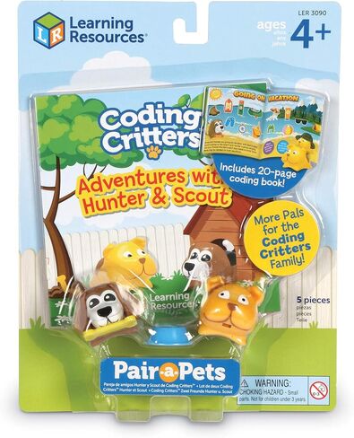 Learning Resources Coding Critters Pair-A-Pets Dogs Hunter & Scout,Screen-Free Early Coding Toy For Kids, Interactive STEM Coding Pet, 5 Pieces, Ages 4+ in Saudi Arabia