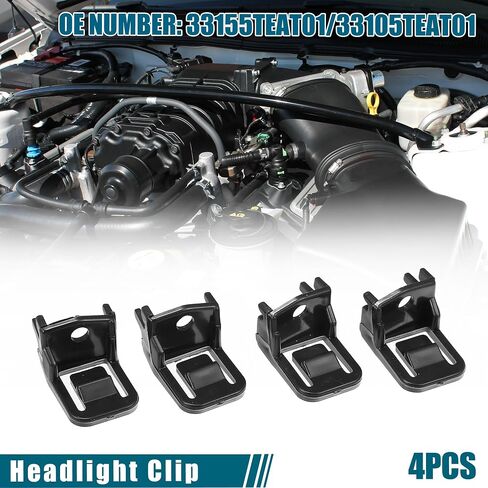 X AUTOHAUX 2 Pair Black Front Right Left Side Headlight Clip No.33155-TBA-A01/33155-TEA-T01/33105-TBA-A01/33105-TEA-T01 for Honda Civic 2016-2020 in Saudi Arabia