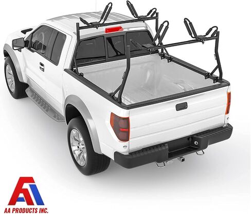 حامل شاحنة طراز X35 من AA-Racks مزود بـ 8 مشابك على شكل حرف C غير قابلة للحفر ومجموعتين من حوامل Kayak J مع أشرطة ربط السقاطة وقوس السقاطة وأشرطة ربط صارمة in Saudi Arabia