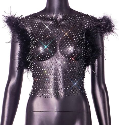 Women's Sleeveless Mesh Top V Neck Rhinestone Sheer Blouse See Through Tee Shirt Crop Tops in Saudi Arabia