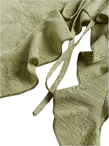 Women's Asymmetric Hem Cami Crop Top Backless Tie Front Ruffle Trim Slim Fit Camisole in Kuwait