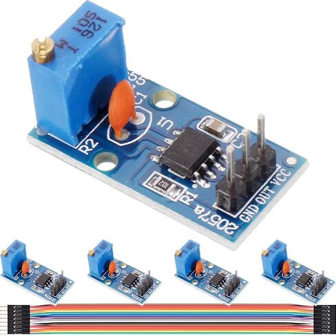 5Pcs NE555 Pulse Generator 555 Timer Module Single-Channel Signal Output Adjustable Frequency Rectangular Wave Signal Generator for MCU Learning with Dupont Cable in Saudi Arabia