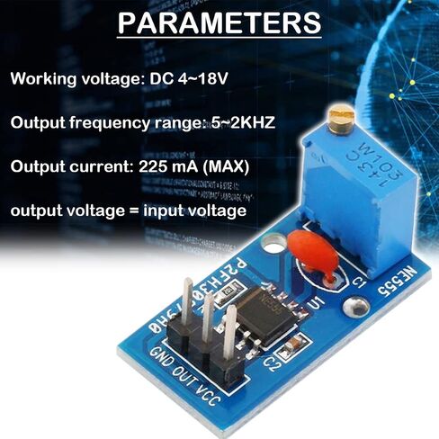 5Pcs NE555 Pulse Generator 555 Timer Module Single-Channel Signal Output Adjustable Frequency Rectangular Wave Signal Generator for MCU Learning with Dupont Cable in Saudi Arabia