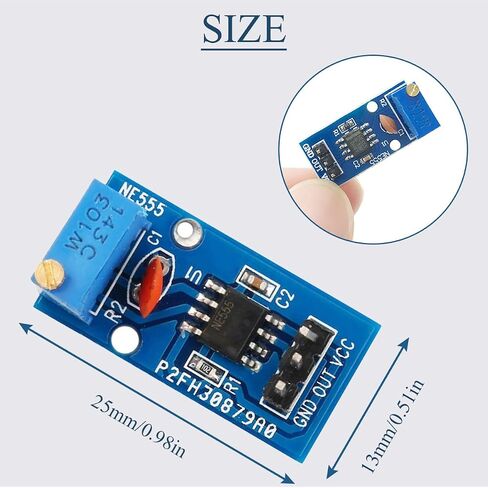 5Pcs NE555 Pulse Generator 555 Timer Module Single-Channel Signal Output Adjustable Frequency Rectangular Wave Signal Generator for MCU Learning with Dupont Cable in Saudi Arabia