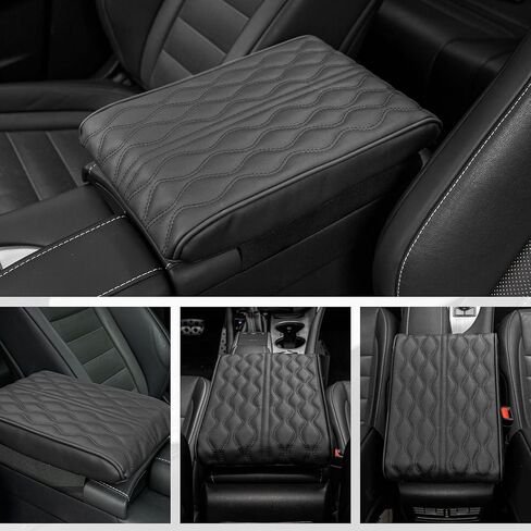 Amiss Leather Car Armrest Box Pad, Universal Heighten Waterproof Car Center Console Cover, Car Arm Rest Cushion Accessories Interior Protection for Most Vehicle, SUV, Truck, Car (Beige) in Saudi Arabia