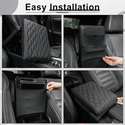 Amiss Leather Car Armrest Box Pad, Universal Heighten Waterproof Car Center Console Cover, Car Arm Rest Cushion Accessories Interior Protection for Most Vehicle, SUV, Truck, Car (Beige) in Saudi Arabia