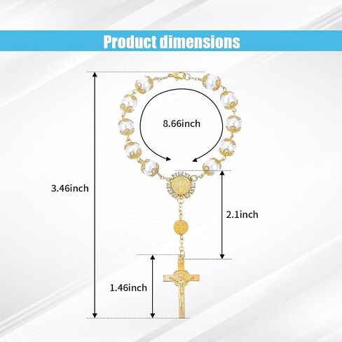 2PCS Car Rosary for Rearview Mirror, Car Rosary with Cross Blessing Rosary Pendant Car Rosary for Rearview Mirror, Personalized Car Hanging Accessories Interior Decors for Women Men in Saudi Arabia