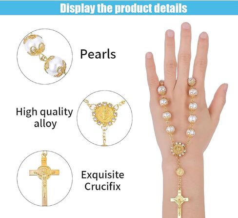 2PCS Car Rosary for Rearview Mirror, Car Rosary with Cross Blessing Rosary Pendant Car Rosary for Rearview Mirror, Personalized Car Hanging Accessories Interior Decors for Women Men in Saudi Arabia