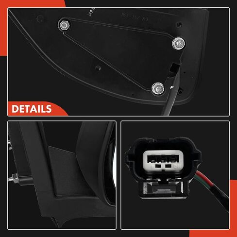 زوج A-Premium (2) مرآة باب كهربائية جانبية للسائق والراكب - متوافقة مع Nissan Frontier 2005-2018، Pathfinder 2005-2012، Xterra - مرآة رؤية خلفية خارجية سوداء غير قابلة للطي يدويًا in Saudi Arabia