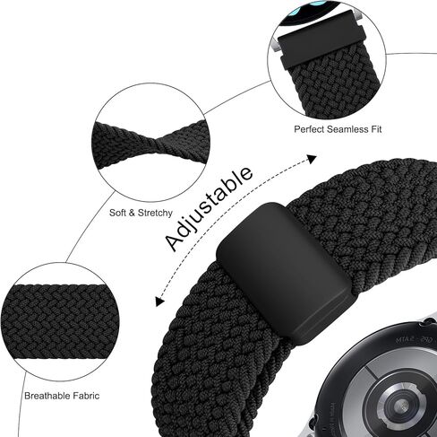 Magnetic Braided Bands for Garmin Vivoactive 4 / Garmin Venu 3 / Venu 2 Watch Band Men Women, Woven Nylon Elastic Loop Stretchy Band with Magnetic Clasp for Garmin Forerunner 745/265/255 Smartwatch in Saudi Arabia