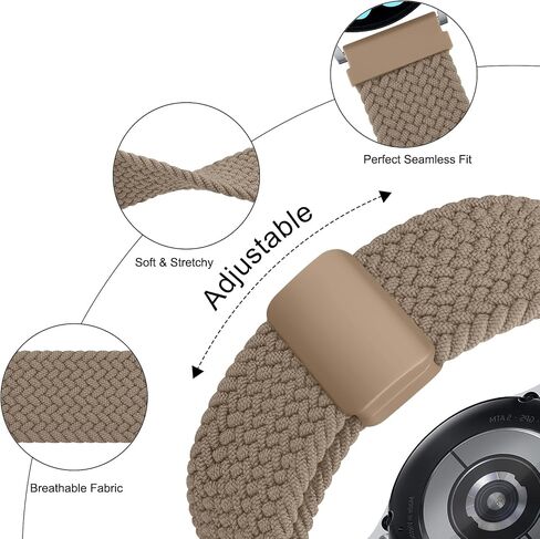 Magnetic Braided Bands for Garmin Vivoactive 4 / Garmin Venu 3 / Venu 2 Watch Band Men Women, Woven Nylon Elastic Loop Stretchy Band with Magnetic Clasp for Garmin Forerunner 745/265/255 Smartwatch in Saudi Arabia