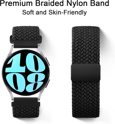 Magnetic Braided Bands for Garmin Vivoactive 4 / Garmin Venu 3 / Venu 2 Watch Band Men Women, Woven Nylon Elastic Loop Stretchy Band with Magnetic Clasp for Garmin Forerunner 745/265/255 Smartwatch in Saudi Arabia