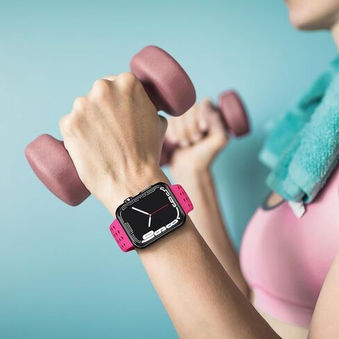 متوافق مع سوار ساعة Apple 38 مم 40 مم 41 مم 42 مم 44 مم 45 مم 49 مم S/M M/L سيليكون iWatch Bands Ultra 2/Ultra SE Series 9/8/7/6/5/4/3/2/1 للنساء/الرجال (38/ 40/41 مم صغير/متوسط، 6 عبوات D-برتقالي/وردي فاقع/نيون in Kuwait