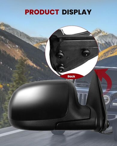 cciyu Black Left and Right Side View Mirror Power Adjustment Manual Folding Heated Fits for 2003 2004 2005 2006 For Chevy Silverado 1500 For GMC Sierra 1500 in Saudi Arabia