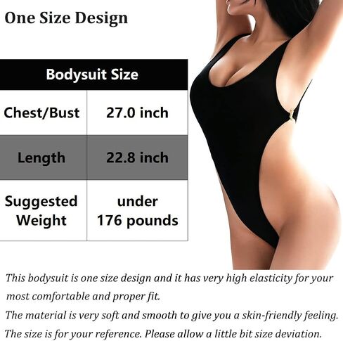 Bodysuit for Womens Monokini Bathing Suit Hi Cut Side Open Buckle See Through One Piece Swimsuit, One Size in Saudi Arabia