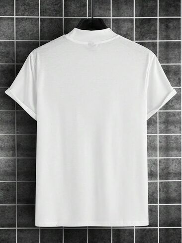 SOLY HUX Men's Letter Graphic Tee Mock Neck T Shirts Short Sleeve Summer Tops in Saudi Arabia